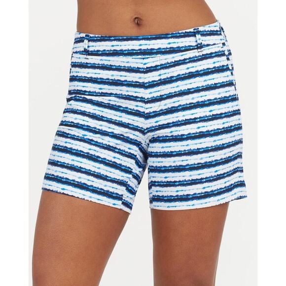 Spanx Sunshine Shorts, 6" Blue Painted Stripe Medium NWT‎ - Picture 2 of 10